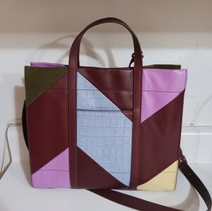 Fossil Handbag Pocketbook Shoulder bag Patchwork Multicolor Leather Key